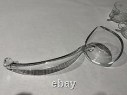 EXQUISITE SET PUNCH BOWL CUPS UNDERPLATE LADLE PINWHEEL & STARS L. E. Smith