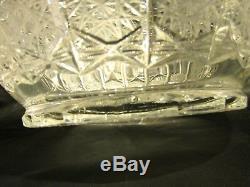 Eapg Punch Bowl & LID Clear Glass Geometric Shapes & Designs Unk Maker Unsigned