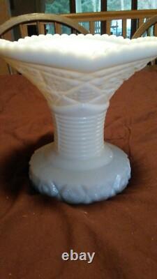 Early American White Milk Glass Punch Bowl Set