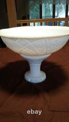 Early American White Milk Glass Punch Bowl Set