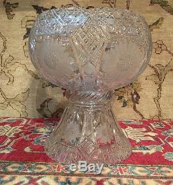 Elegant Antique 19th Century American Brilliant Cut Glass Crystal Punch Bowl