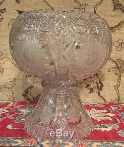 Elegant Antique 19th Century American Brilliant Cut Glass Crystal Punch Bowl