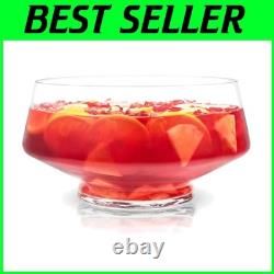 Elegant Footed Glass Punch Bowl for Cocktails, 2.5gal