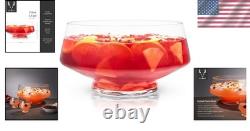 Elegant Footed Glass Punch Bowl for Cocktails, 2.5gal