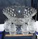 Elegant Large 15 Fostoria American Glass Punch Bowl with Base & 18 Cups