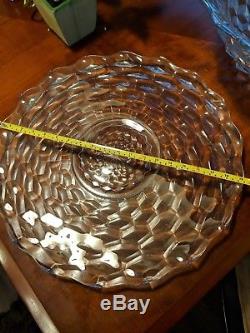Elegant Large 18 Fostoria American Glass Punch Bowl with 19 Serving Platter
