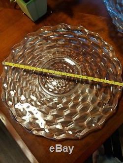 Elegant Large 18 Fostoria American Glass Punch Bowl with 19 Serving Platter