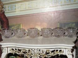 Elegant Vintage Miniature Toy Pressed Glass Punch Bowl Set for Fashion Dolls