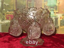 Elegant Vintage Miniature Toy Pressed Glass Punch Bowl Set for Fashion Dolls