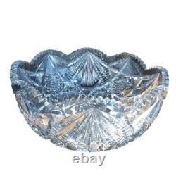 Estate Antique AMERICAN BRILLIANT CUT GLASS PUNCH BOWL 12STUNNING