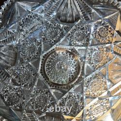 Estate Antique AMERICAN BRILLIANT CUT GLASS PUNCH BOWL 12STUNNING