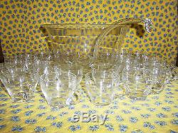 Estate Find 6-Quart Crystal Punch Bowl with 24 Crystal Punch Cups & Acrylic Ladle