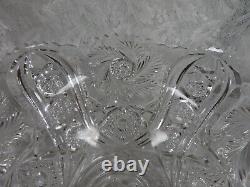 Euc 1941 Wedding Gift Le Smith Glass Co. Pinwheel Galaxy Punch Bowl & Underplate