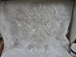 Euc 1941 Wedding Gift Le Smith Glass Co. Pinwheel Galaxy Punch Bowl & Underplate