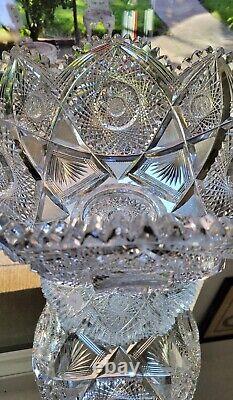 Exceptional American Brilliant Cut Glass ABP Punch Bowl in Monarch by J. Hoare