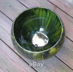 Exceptional Art Deco Flambe Glass Claw Foot Punch Bowl