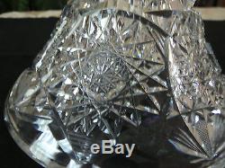 Exquisite American Brilliant Period Cut Crystal Star Diamond Straus Punch Bowl