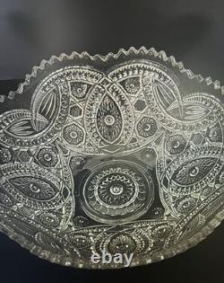 Exquisite American Brilliant Punch Bowl Set