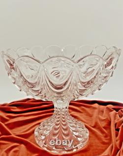 Exquisite Antique Fostoria Glass EAPG Punch Bowl Peacock Pattern #1300