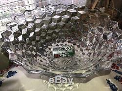 Exquisite Vintage Elegant Glass American Fostoria 19 Large Punch Bowl With Base