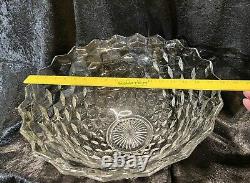 Extra Large Fostoria 2056 American? Clear Punch Bowl Over 18Dia. Very Heavy