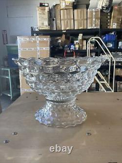 Extra Large Fostoria American Clear 18? Punch Bowl and Stand Set