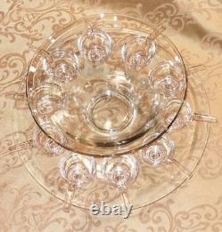 Extremely Rare Mid-Century Modern Punch Bowl Set with Platter and 10 Cups