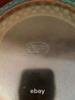 FENTON/LEVAY AQUA OPALESCENT CARNIVAL GLASS HOBNAIL CHAMPAGNE Punch Bowl
