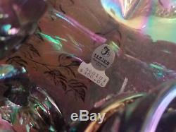 FENTON historical PANEL GRAPE CARNIVAL GLASS PUNCH BOWL SET CUPS BOX label BASE