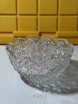 FINE Antique American Brilliant Cut Crystal Glass Platter Punch Bowl Heavy ABP