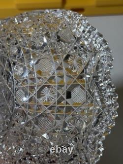 FINE Antique American Brilliant Cut Crystal Glass Platter Punch Bowl Heavy ABP