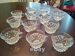 FOSTORIA AMERICAN 14 PUNCH BOWL With LOW FOOT & 11 CUPS GREAT DEAL