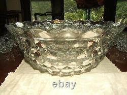 FOSTORIA AMERICAN COMPLETE PUNCH BOWL SET With14 BOWL STAND TRAY LADLE CUPS 27pc