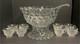FOSTORIA AMERICAN PUNCH BOWL 18 1/2 WITH HIGH FOOT BASE with 8 CUPS & LADEL