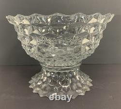 FOSTORIA AMERICAN PUNCH BOWL 18 1/2 WITH HIGH FOOT BASE with 8 CUPS & LADEL