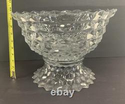 FOSTORIA AMERICAN PUNCH BOWL 18 1/2 WITH HIGH FOOT BASE with 8 CUPS & LADEL