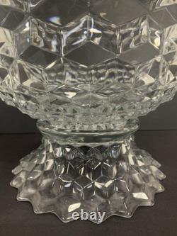 FOSTORIA AMERICAN PUNCH BOWL 18 1/2 WITH HIGH FOOT BASE with 8 CUPS & LADEL