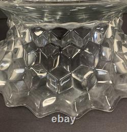 FOSTORIA AMERICAN PUNCH BOWL 18 1/2 WITH HIGH FOOT BASE with 8 CUPS & LADEL
