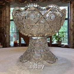 Fabulous American Brilliant Period Punch Bowl on Pedestal Outstanding