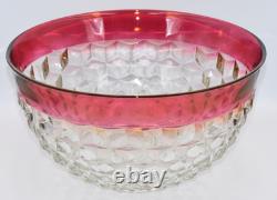 Faceted Punch Bowl 12 Cups & Ladle Whitehall Ruby Flash Crystal by COLONY