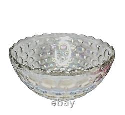 Federal Glass Co. Beautiful Iridescent Glass Punch Bowl Set In Box 18 Pieces