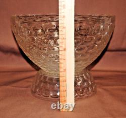 Federal Glass Thumbprint Yorktown Colonial Punch Bowl Set 15+ Pcs Vintage L2881