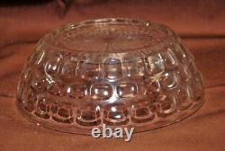 Federal Glass Thumbprint Yorktown Colonial Punch Bowl Set 15+ Pcs Vintage L2881