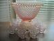 Fenton 14-Pc. Peach Opalescent Hobnail Punch Bowl Set