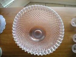 Fenton 14-Pc. Peach Opalescent Hobnail Punch Bowl Set