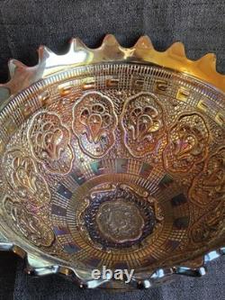 Fenton AmethystWreath Of Roses Persian Medallion Punch Bowl Set With7 Cups RARE