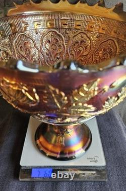 Fenton AmethystWreath Of Roses Persian Medallion Punch Bowl Set With7 Cups RARE