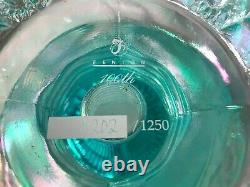 Fenton Art Glass 2005 Platinum Collection Aquamarine Opalescent Punch Bowl