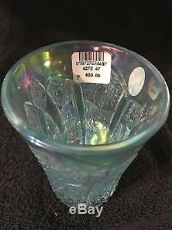Fenton Art Glass, Aquamarine Punch Bowl with8 Tumblers, #4270 9N & 4272 4Y