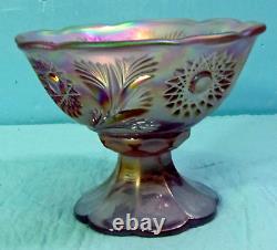 Fenton Art Glass Rose Pearl Miniature Punch Bowl Set- Hobstar/feather Design